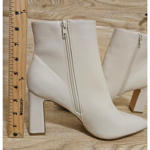 Madden Girl Ivory Bonnie Pointed Toe Block Heel Dress Booties Size 11 Boots - Picture 5 of 11